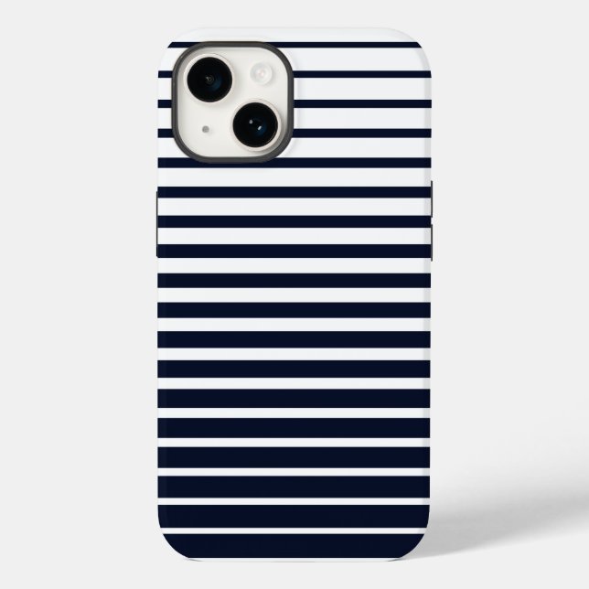 Funda De Case-Mate Para iPhone Bandas monográficas elegantes en blanco y negro (Reverso )