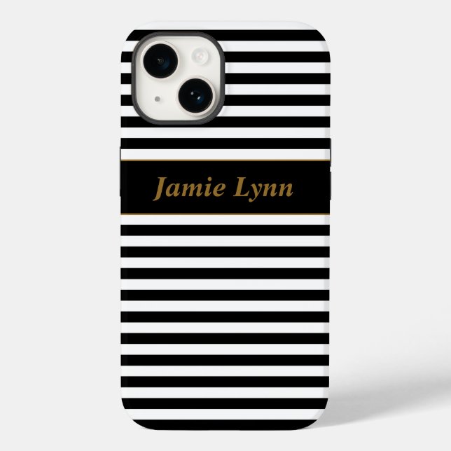 Funda De Case-Mate Para iPhone Bandas negras/blancas (Reverso )