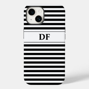 Funda Para iPhone 14 De Case-Mate Bandas negras/blancas monogramadas