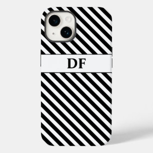 Funda Para iPhone 14 De Case-Mate Bandas negras/blancas monogramadas