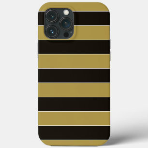 Funda Para iPhone 13 Pro Max Bandas negras, doradas y blancas