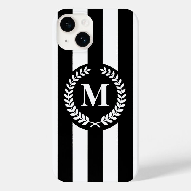 Funda De Case-Mate Para iPhone Bandas negras y blancas (Reverso )