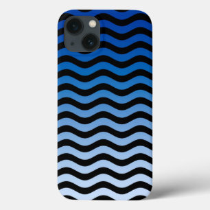 Funda Para iPhone 13 Bandas onduladas de gradiente azul