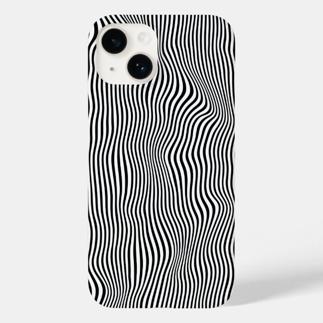 Funda De Case-Mate Para iPhone Bandas onduladas negras (Reverso )