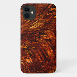 Funda Para iPhone 11 Bandas redondeadas abstractas en tonos dorados roj