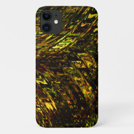 Funda Para iPhone 11 Bandas redondeadas abstractas en verde dorado y má