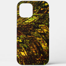 Bandas redondeadas abstractas en verde dorado y má