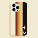 Funda Para iPhone 14 De Case-Mate Bandas retro de nombre personalizado<br><div class="desc">Crea tu propio nombre personalizado para el estuche iPhone con diseño de patrones de rayas retro.</div>