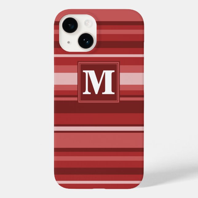 Funda De Case-Mate Para iPhone Bandas rojas monográficas (Reverso )