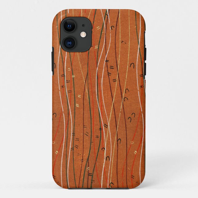 Funda De Case-Mate Para iPhone Bandas rojas onduladas: arte abstracto japonés mod (Reverso)