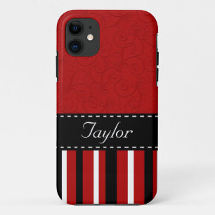 Funda Para iPhone 11 Bandas rojas y negras