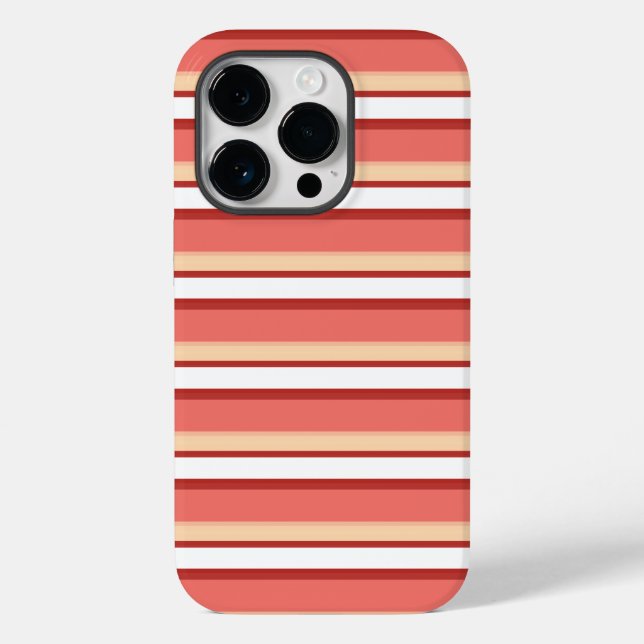 Funda De Case-Mate Para iPhone Bandas rosadas blancas y cortas (Reverso )