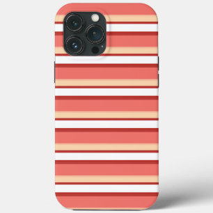 Funda Para iPhone 13 Pro Max Bandas rosadas blancas y cortas