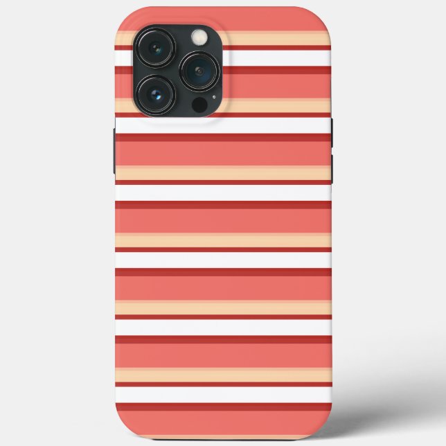 Funda De Case-Mate Para iPhone Bandas rosadas blancas y cortas (Reverso )