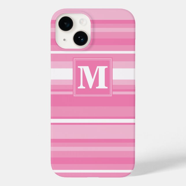 Funda De Case-Mate Para iPhone Bandas rosadas monográficas (Reverso )