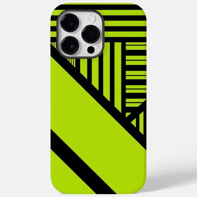 Funda De Case-Mate Para iPhone Bandas triangulares - Verde animado (Reverso )