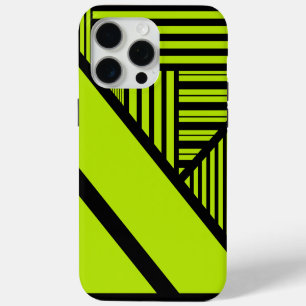Funda Para iPhone 15 Pro Max Bandas triangulares - Verde animado