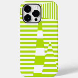 Funda Para iPhone 14 Pro Max De Case-Mate Bandas triangulares - Verde animado y blanco