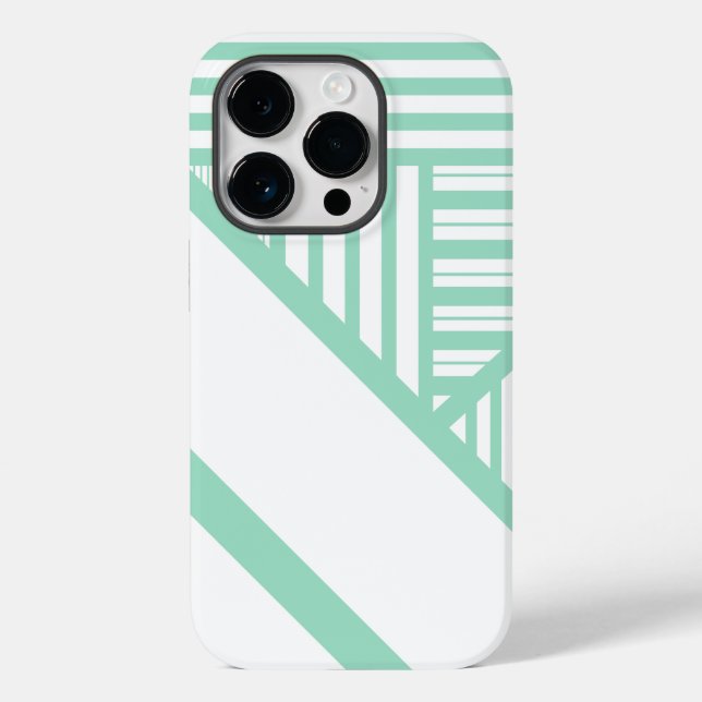 Funda De Case-Mate Para iPhone Bandas triangulares - Verde y blanco (Reverso )