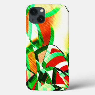 Funda Para iPhone 13 Bandas verdes de piel simulando movimiento o llovi