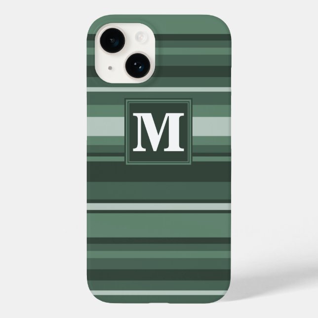 Funda De Case-Mate Para iPhone Bandas verdes monográficas (Reverso )