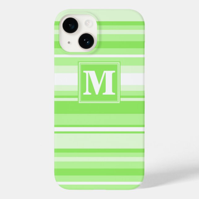 Funda De Case-Mate Para iPhone Bandas verdes monográficas (Reverso )