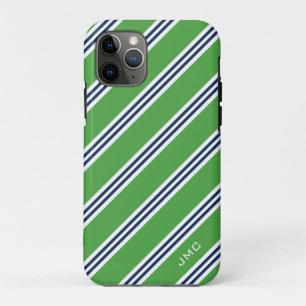Funda Para iPhone 11 Pro Bandas verdes y azules monográficas