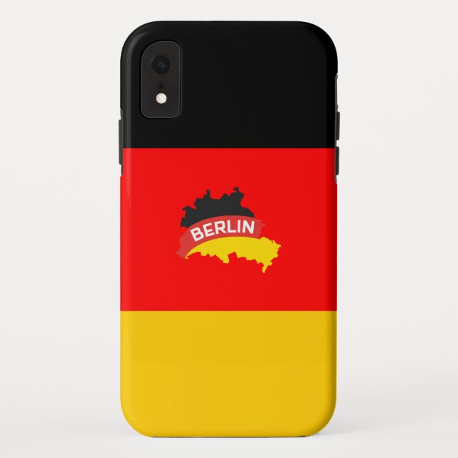 Funda De Case-Mate Para iPhone Bandera alemana de Berlín (Reverso)