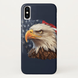 Funda Para iPhone X Bandera americana águila calva