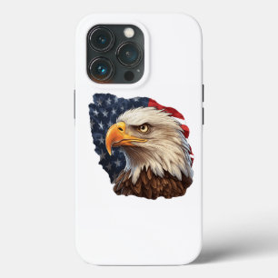 Funda Para iPhone 13 Pro Bandera americana águila calva