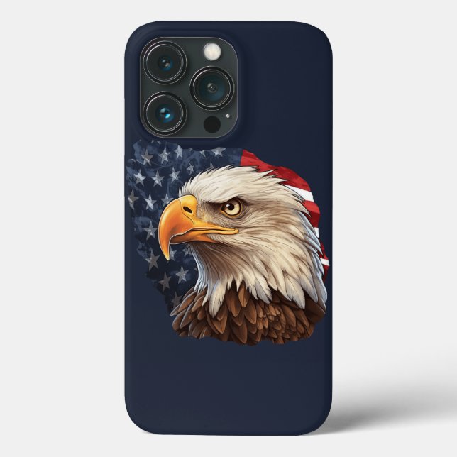 Funda De Case-Mate Para iPhone Bandera americana águila calva (Reverso )
