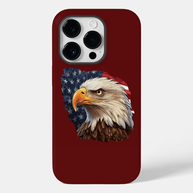 Funda De Case-Mate Para iPhone Bandera americana águila calva (Reverso )