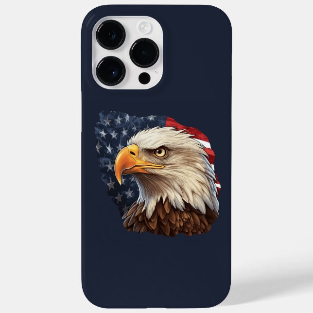 Funda De Case-Mate Para iPhone Bandera americana águila calva (Reverso)