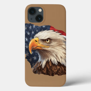 Funda Para iPhone 13 Bandera americana águila calva