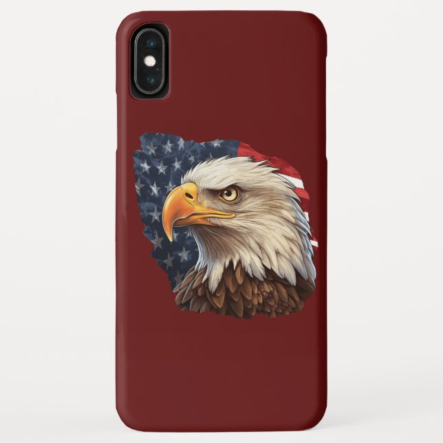 Funda De Case-Mate Para iPhone Bandera americana águila calva (Reverso)
