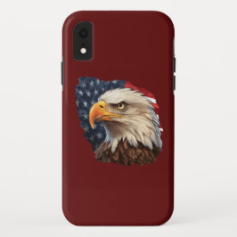 Funda Para iPhone XR Bandera americana águila calva