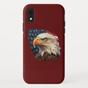 Funda Para iPhone XR Bandera americana águila calva