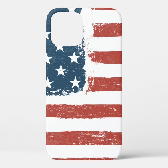 Funda De Case-Mate Para iPhone Bandera Americana Borde fondo. Versión de Raster.  (Reverso )