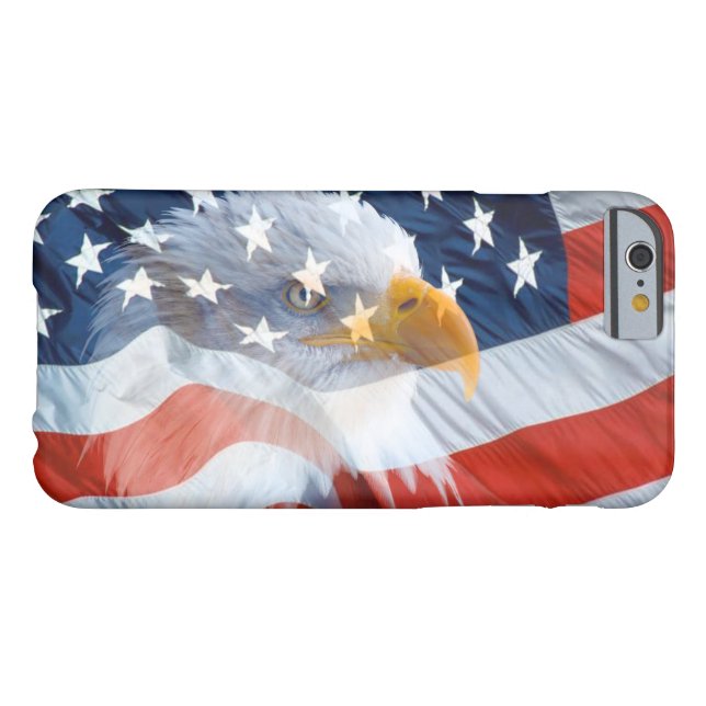Funda De Case-Mate Para iPhone Bandera americana calva patriótica de Eagle (Reverso Horizontal)