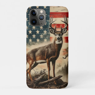 Funda Para iPhone 11 Pro Bandera Americana Ciervo Golf Patriótico Ciervo F