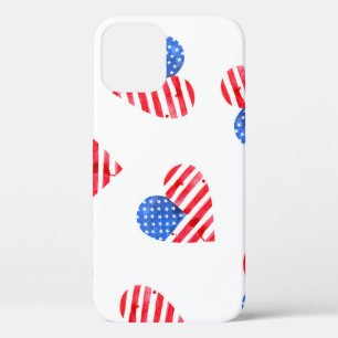 Funda Para iPhone 12 Bandera Americana Corazón de Agua Sin Maravillas.