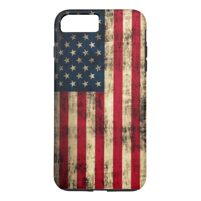 Funda De Case-Mate Para iPhone Bandera americana del Grunge (Reverso)