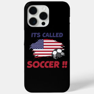 Funda Para iPhone 15 Pro Max Bandera americana divertida se llama FUTBOL no FOO