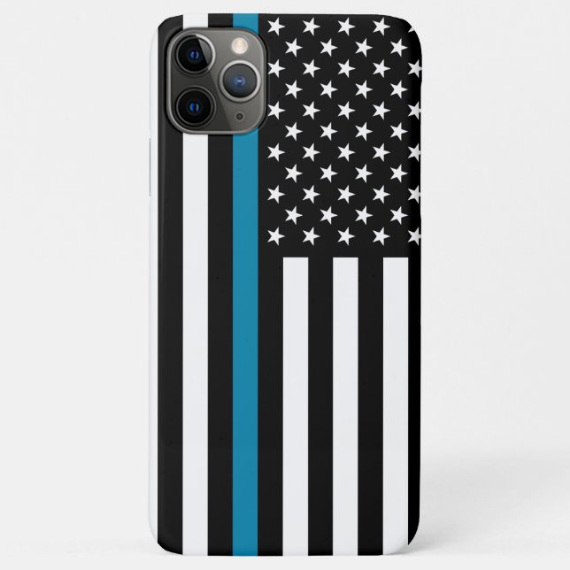 Funda De Case-Mate Para iPhone Bandera americana fina de Blue Line (Reverso)