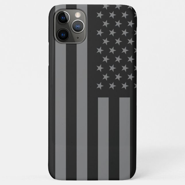 Funda De Case-Mate Para iPhone Bandera americana gris negro (Reverso)