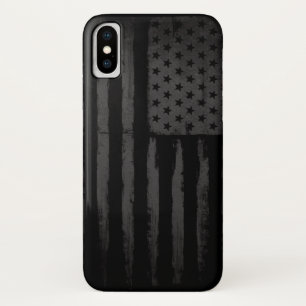 Funda Para iPhone X Bandera americana negra