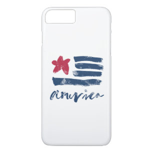 Funda Para iPhone 8 Plus/7 Plus Bandera americana Paintstrokes