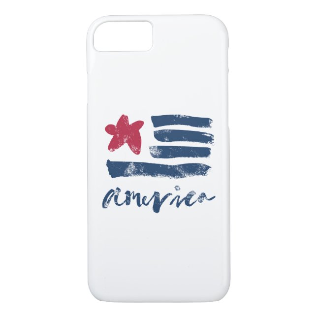 Funda De Case-Mate Para iPhone Bandera americana Paintstrokes (Reverso)