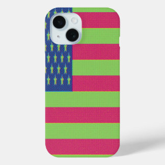 Funda Para iPhone 15 Bandera Americana Retro 