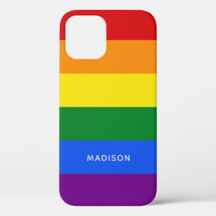 Funda Para iPhone 12 Pro Bandera arco iris casos de teléfono con nombres pe